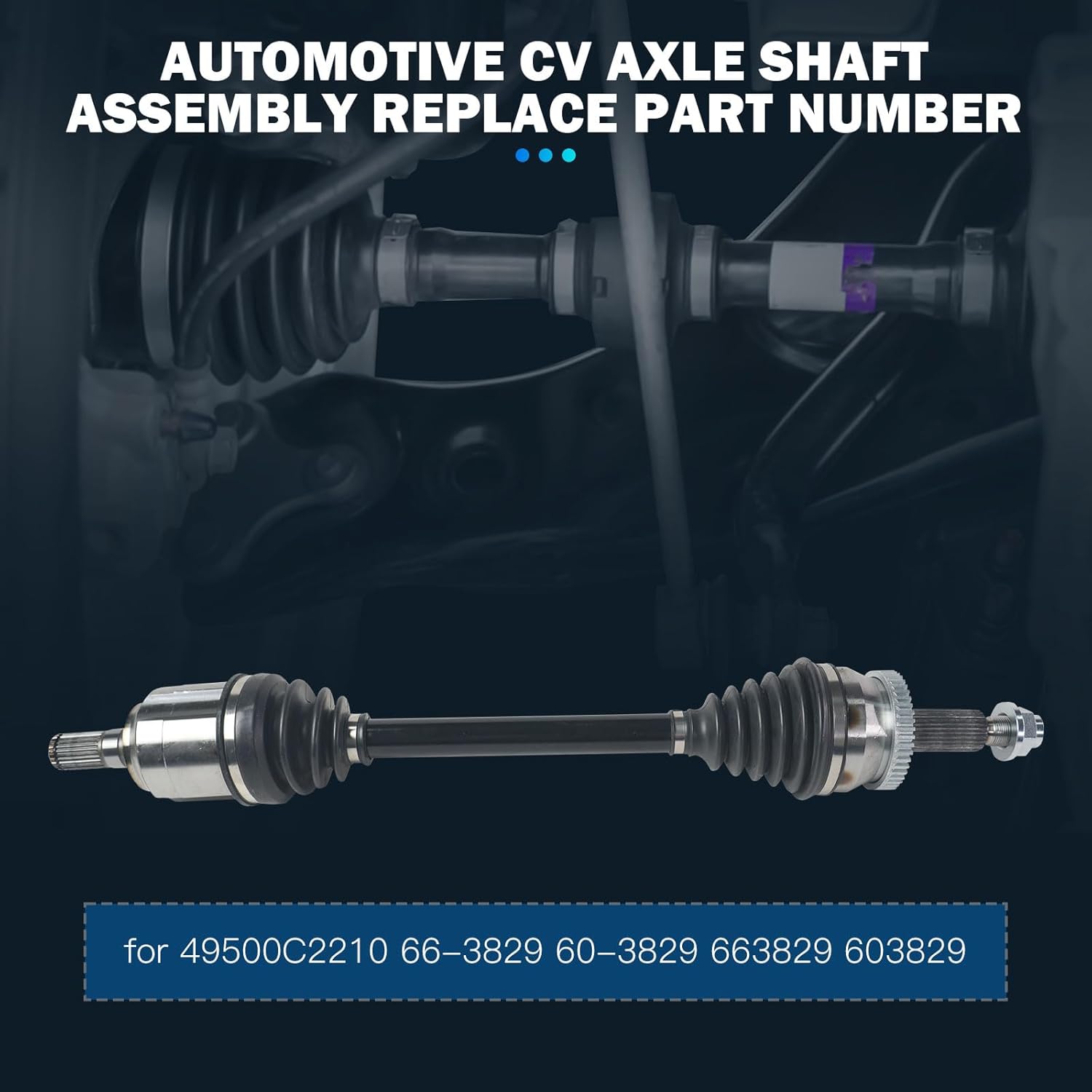 Front Left CV Axle Shaft Assembly - Axle Shaft Assembly Compatible With 2015-2019 for Hyundai Sonata 2.4L GAS 2016-2020 for Kia Optima 2.4L GAS CV AXLE OE 49500C2210 66-3829 60-3829 663829 603829