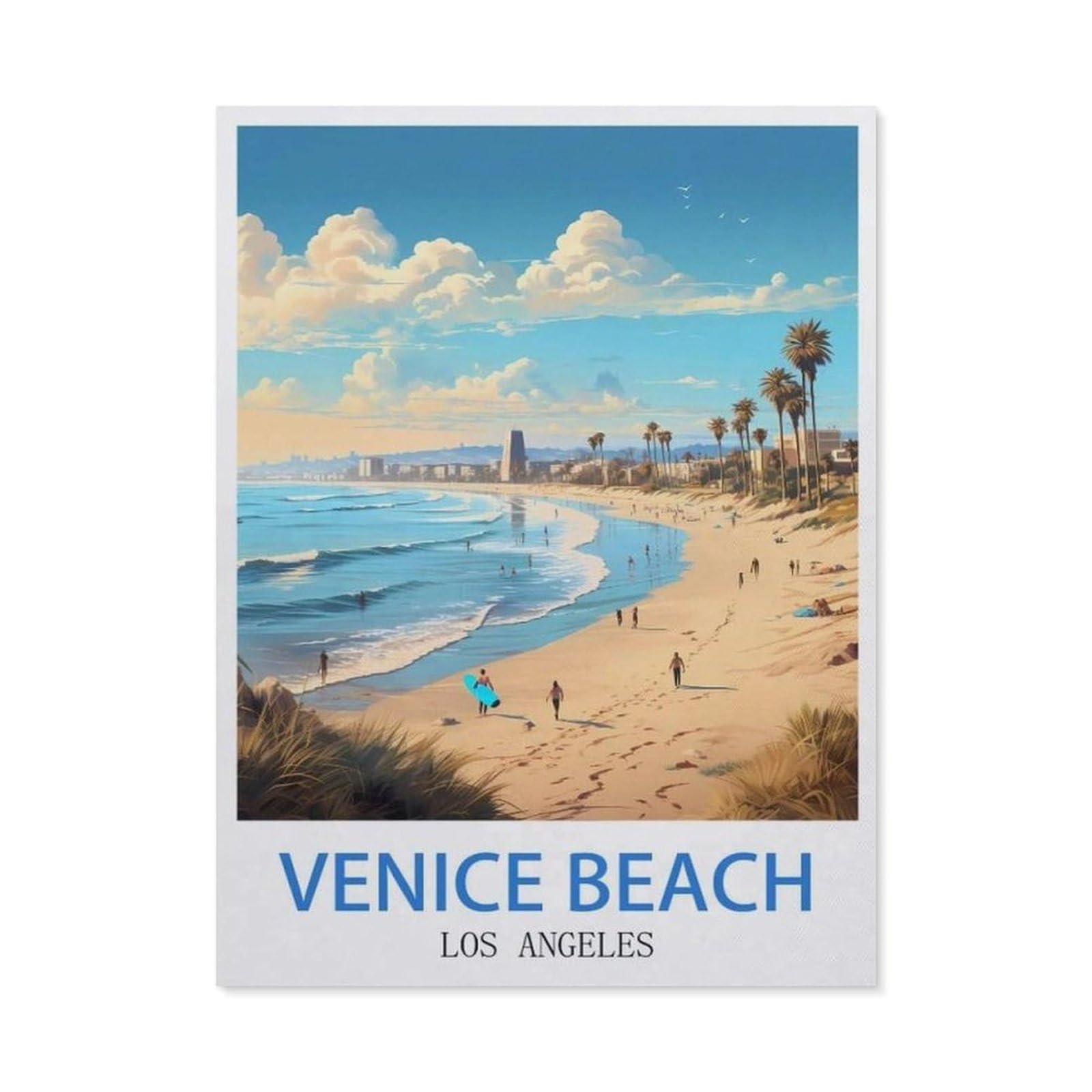 BEAYODKP 5D Diamond Painting，Venice Beach Los Angeles ， Surf（30 x 40 cm）