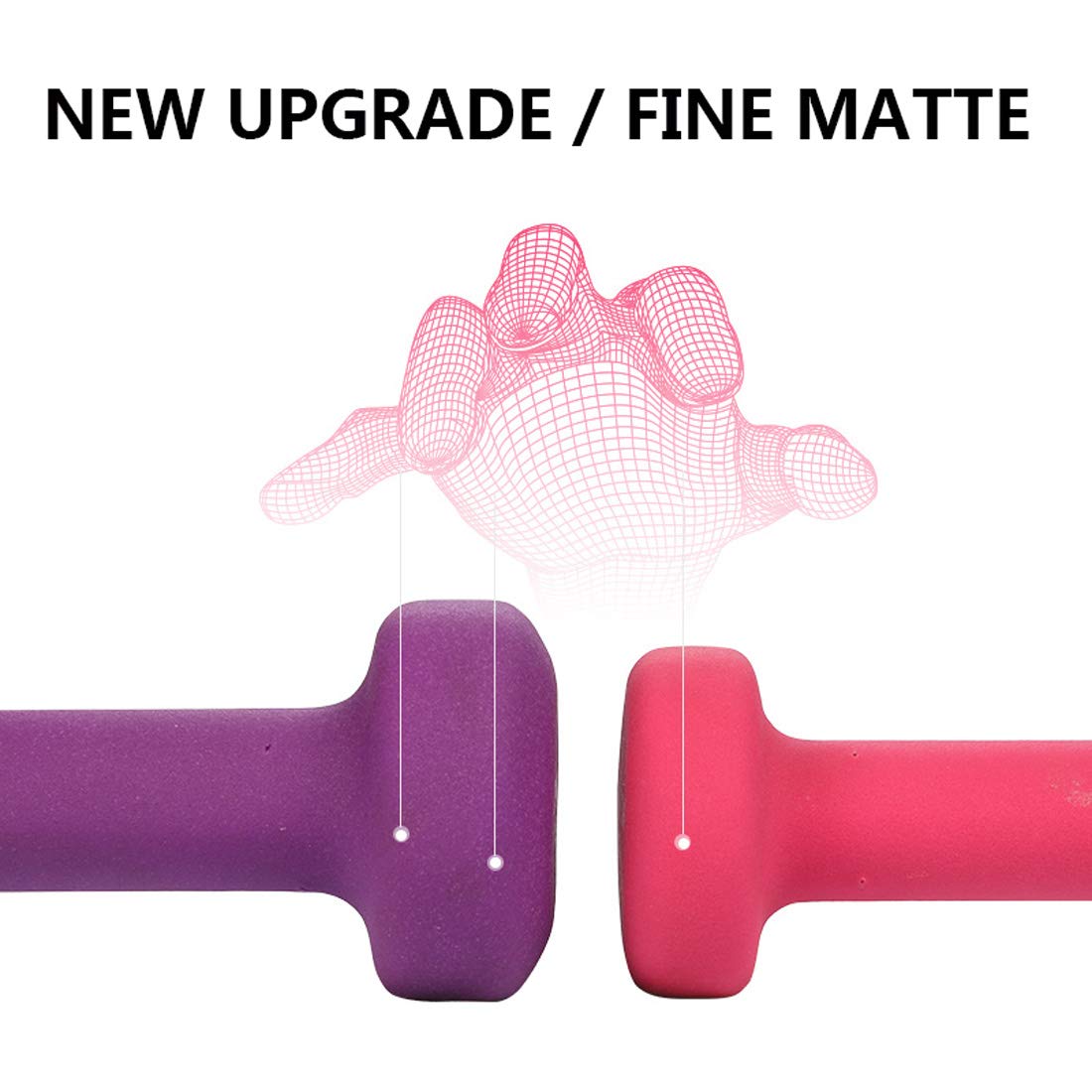 Mancuernas para Mujer, Pesas con Revestimiento De Vinilo, 1LB, 2LB, 3LB, 6LB, 7LB, 8LB, 9LB, 10LB, Juego De Mancuernas Hexagonales De Neopreno para Ejercicio Físico En El Hogar, 1 Par