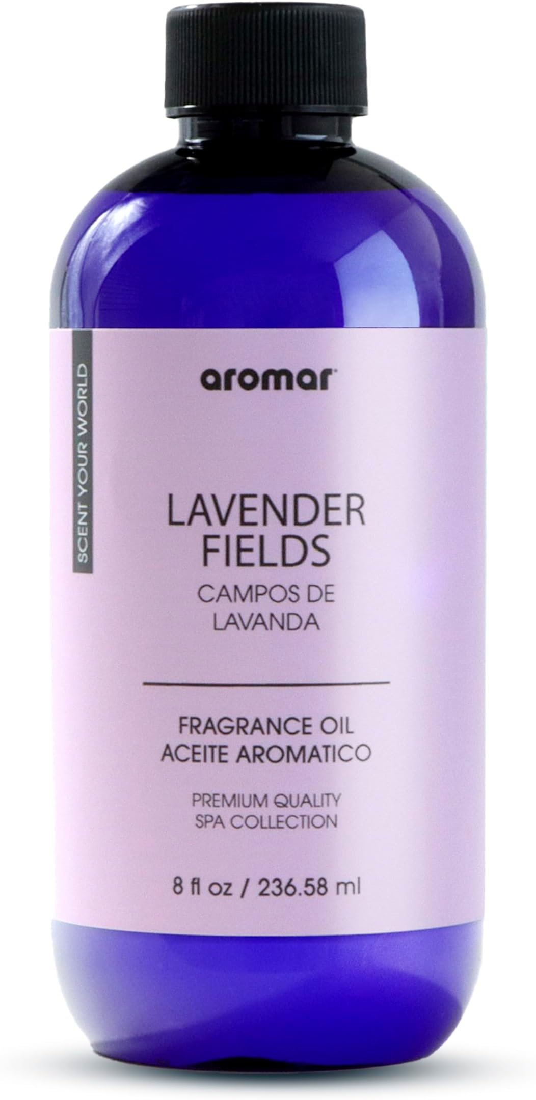 AROMAR Premium Fragrance Oil, Long-Lasting, Refreshing Uplifting Aroma for Aromatherapy, Relaxation & Household Uses. Lavender Fields - 8oz