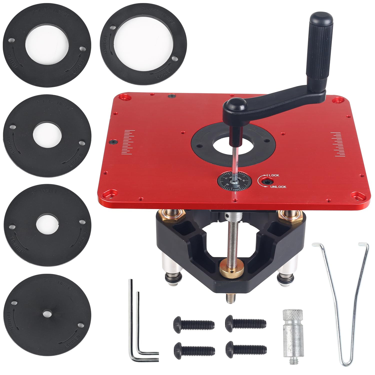Photo 1 of Soysehung Router Lift for 3-1/2" Diameter Motors, Precision Woodworking Router Table Insert Plate for Quick,Accurate Setups