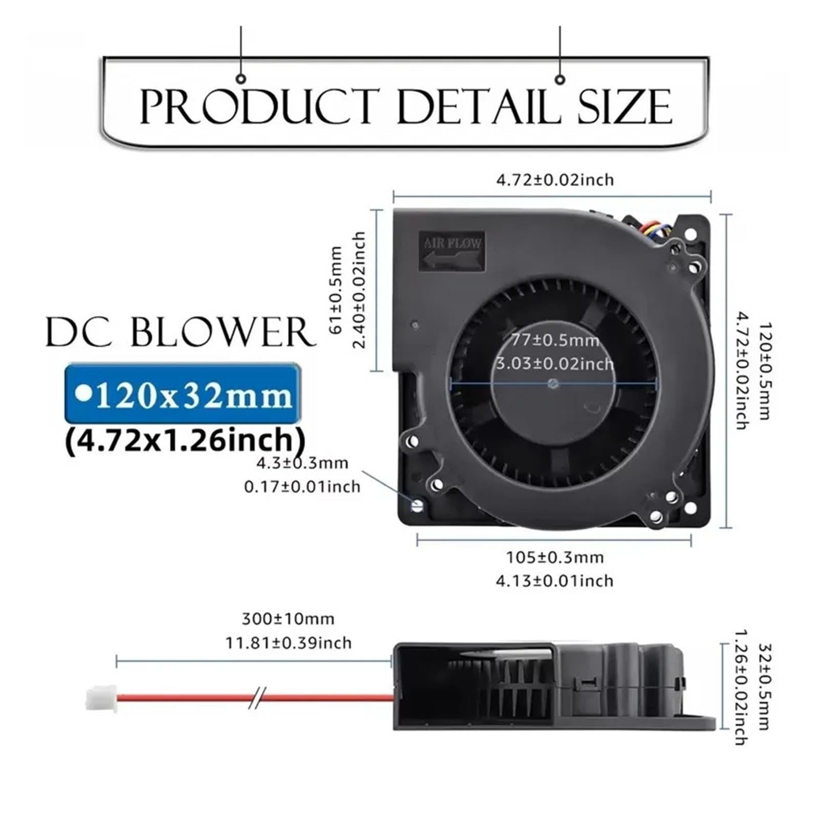 DC5V 12V 24V 48V 12032 Ventola di raffreddamento