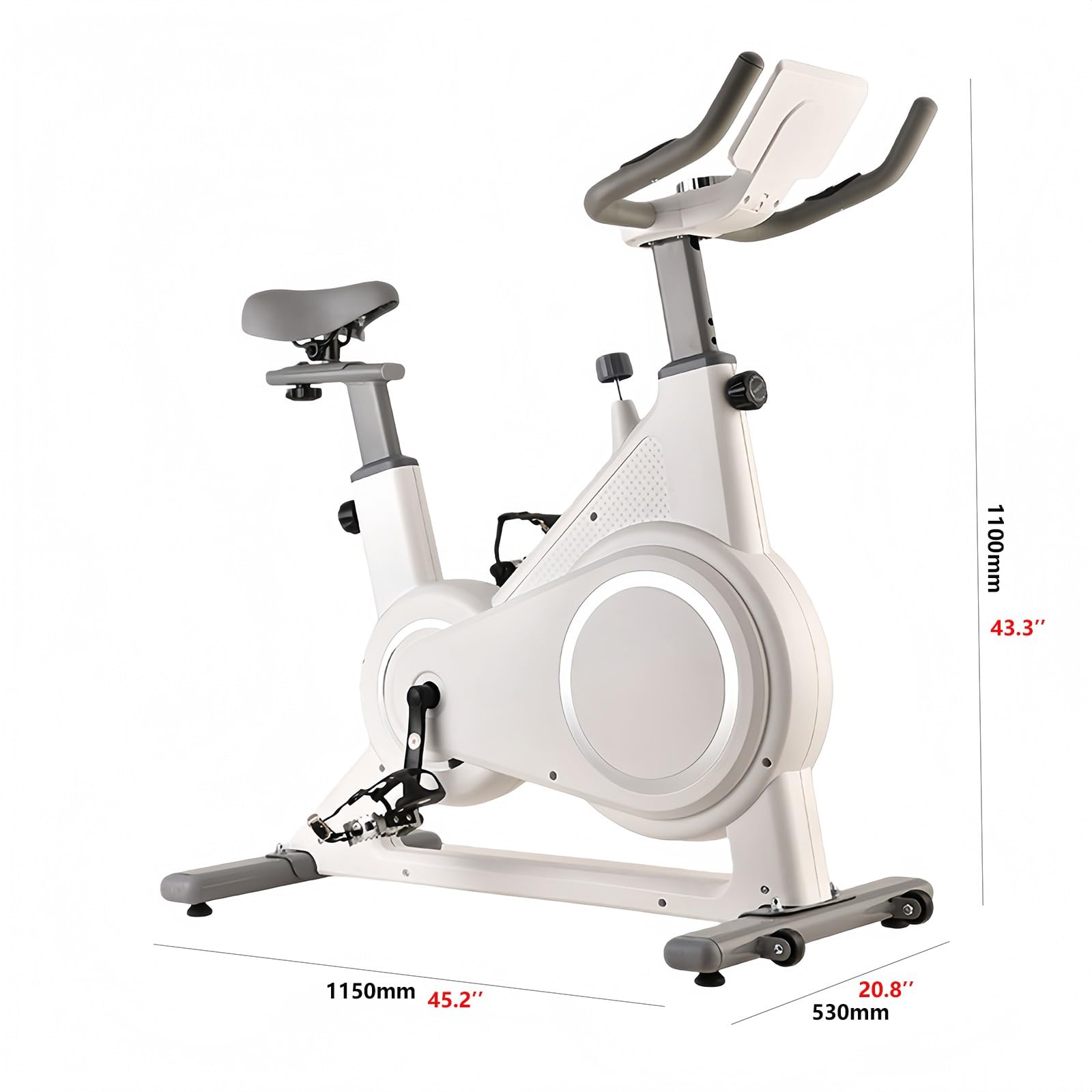 Rowery spiningowe do użytku domowego, cichy rower treningowy do siłowni, rower treningowy, sprzęt fitness do domu, do 120 kg, odpowiedni dla dorosłych czarny, 115 x 53 x 110 cm