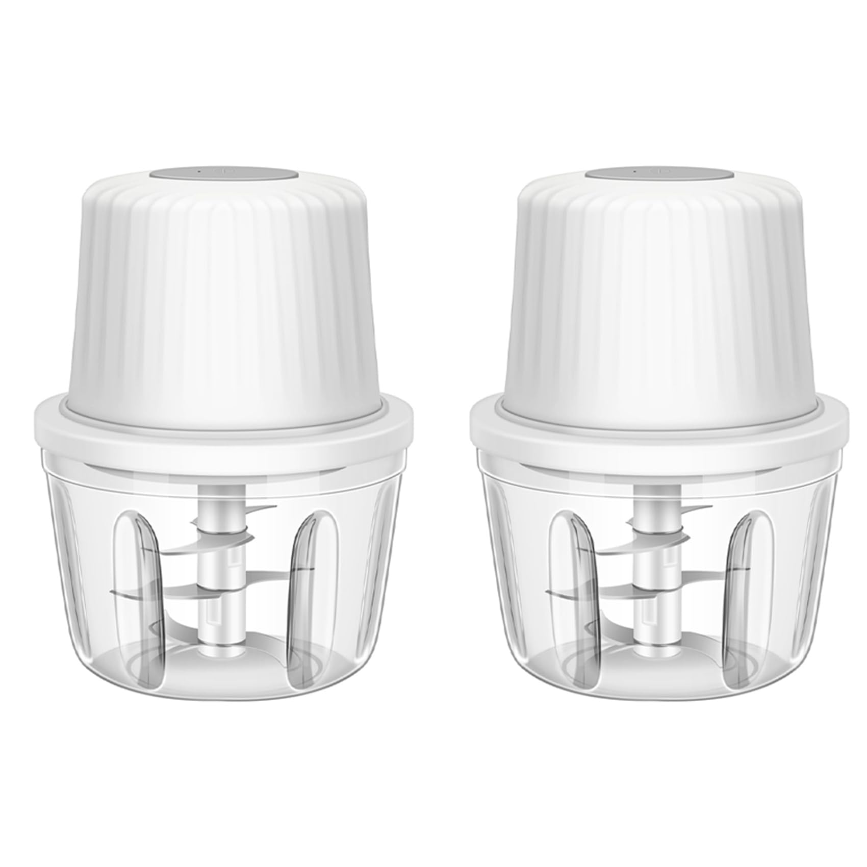 Hndhbfgrt 2X 400ML Electric Garlic Chopper, 6 Blades Garlic Grinder Mini, USB Portable Veggie Chopper