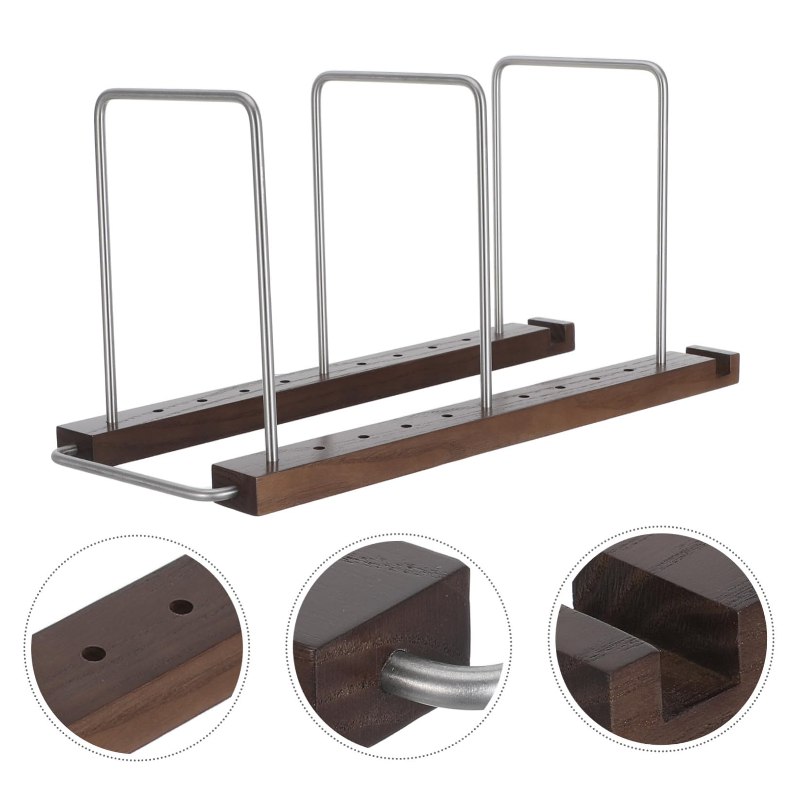 YARNOW Porta Dischi in Vinile Vintage in Legno e Acciaio Inox