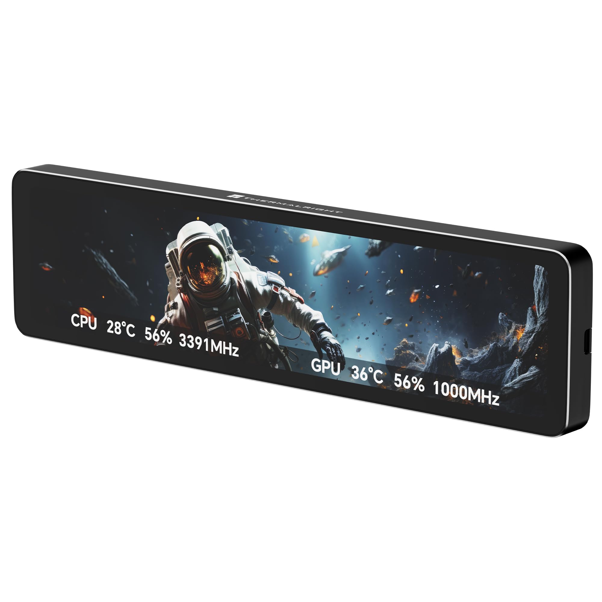 Thermalright Trofeo Vision - Monitor LCD AIO da 11,3", schermo USB Type-C per monitoraggio hardware in tempo reale, temi preimpostati per PC da gaming/CPU Cooler