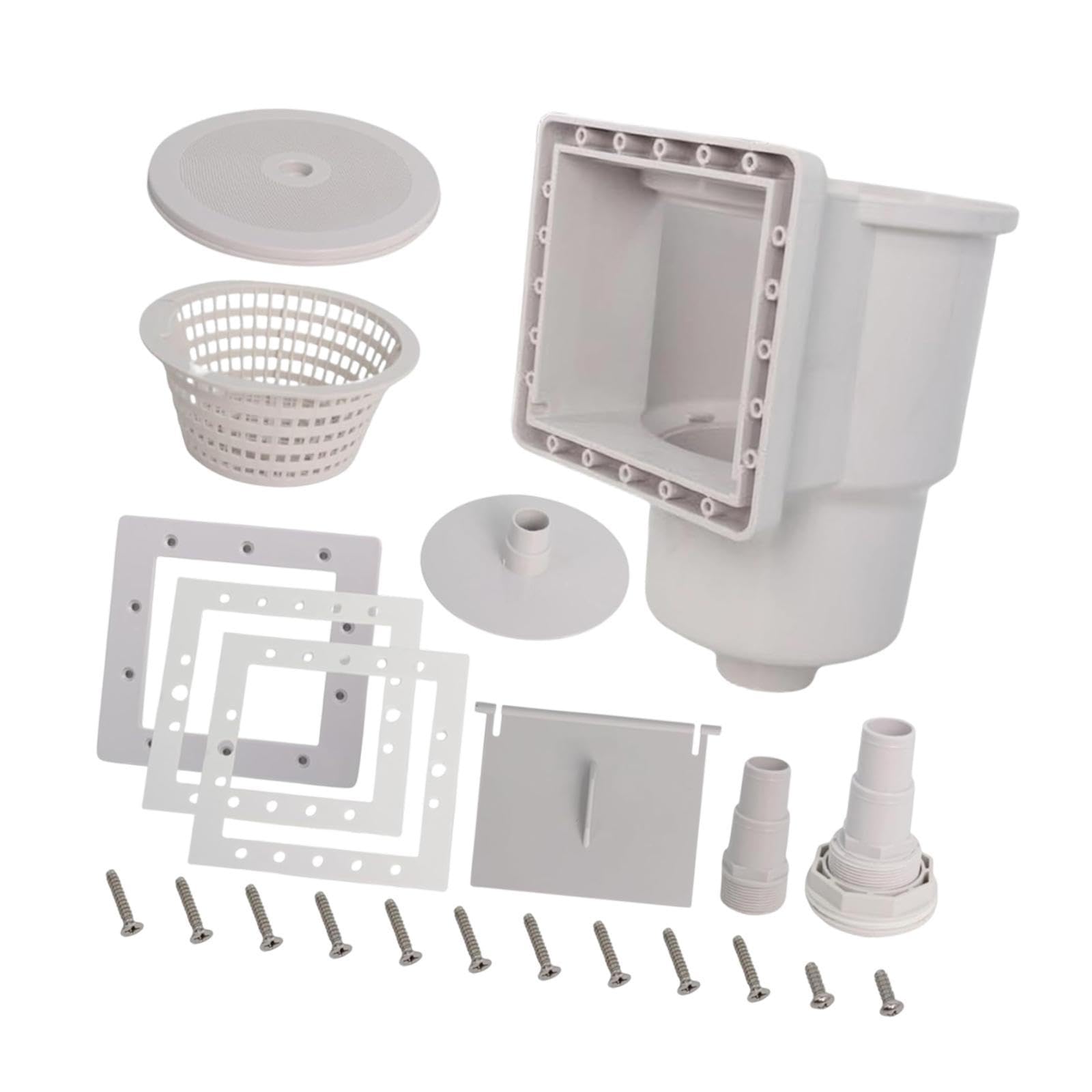 Skimmer de Piscine Ensemble Accessoires Large Ouverture Remplacement Adaptateur Haute Performance Fabriqué en PP Fonctionnement Stable