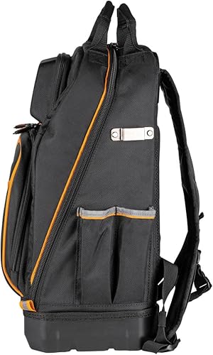 Miniatura 7 de Klein Tools 62800BP Mochila Bolsa de herramientas, Tradesman Pro Mochila extragrande de 40 bolsillos para electricista con parte inferior moldeada,