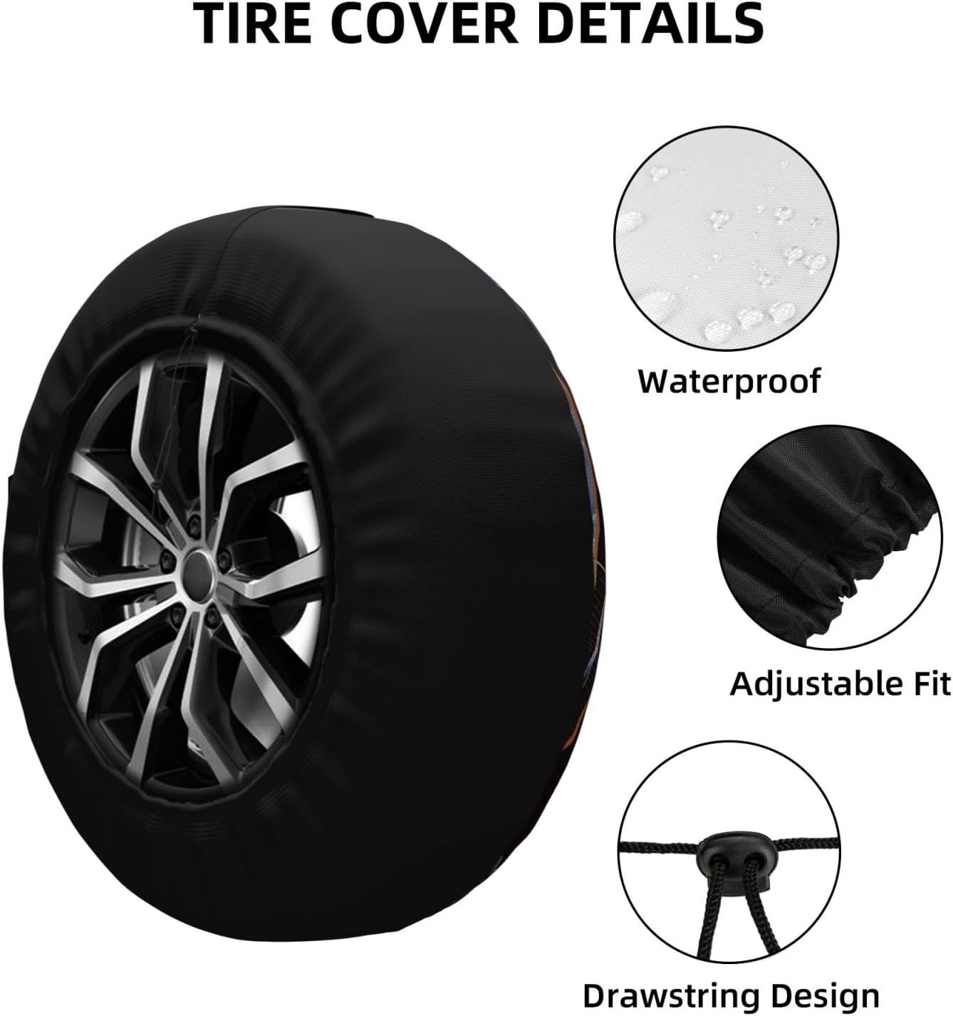 International Space Station Picture Spare Tire Cover, Waterproof Dust-Proof Universal 14 Inch Wheel Protectors Camper Tire Cover Fit for Rv Trailer Truck SUV Travel Trailer Accessories image 4