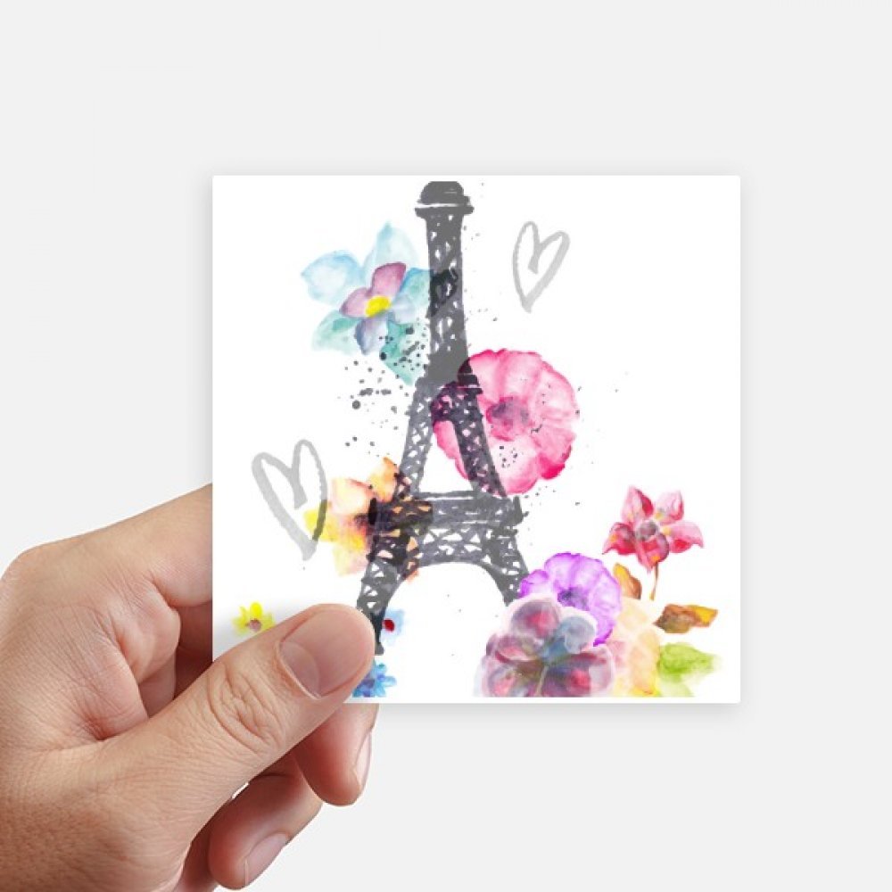 Tour Eiffel en Forme de Coeur autocollant 10cm pour masquer les rayures de valise et moto
