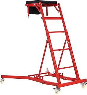 Top Automotive Creeper, 400LBS Capacity Adjustable Mechanic Creeper (49.2"-68.9") with Locking Wheels & Tool Pouch, High Top Car Creeper for Truck, SUV, Garage Repair