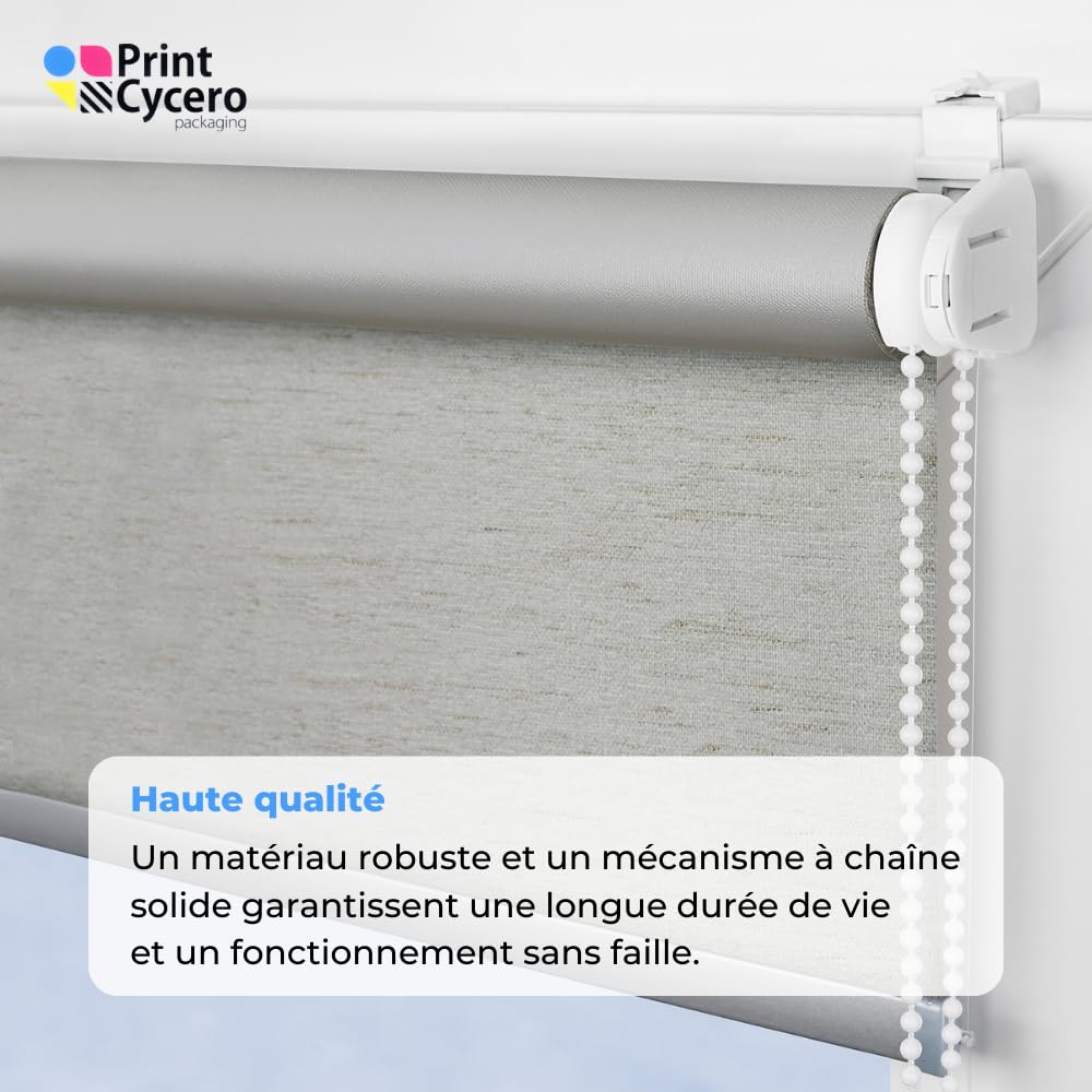 Store occultant Thermique Klemmfix sans perçage - 85 x 150 cm Gris mélangé - Store de fenêtre, Store à tirage latéral, Protection Solaire, Brise-Vue, Anti-Éblouissement