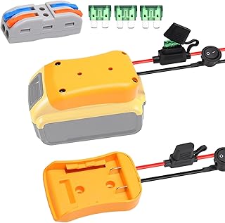 Power Wheels Battery Adapter for Dewalt 20V Battery Series,Power Wheels Battery Conversion Kit with 3Pcs 30A Fuse, Switch & 12AWG Wire Terminal for Rc Car,Rc Toys, Robotics, Rc Truck,DIY Use(1Pcs)