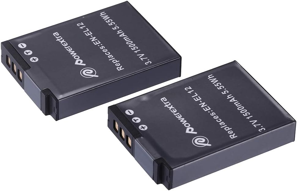 BM Premium 2 ENEL12 Batteries & Dual Charger for Nikon