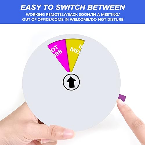 Miniatura 3 de Letrero de puerta de oficina, 6 pulgadas, con texto en inglés Do Not Disturb, Come in Welcome, Back Soon, en una reunión, fuera de la oficina, para
