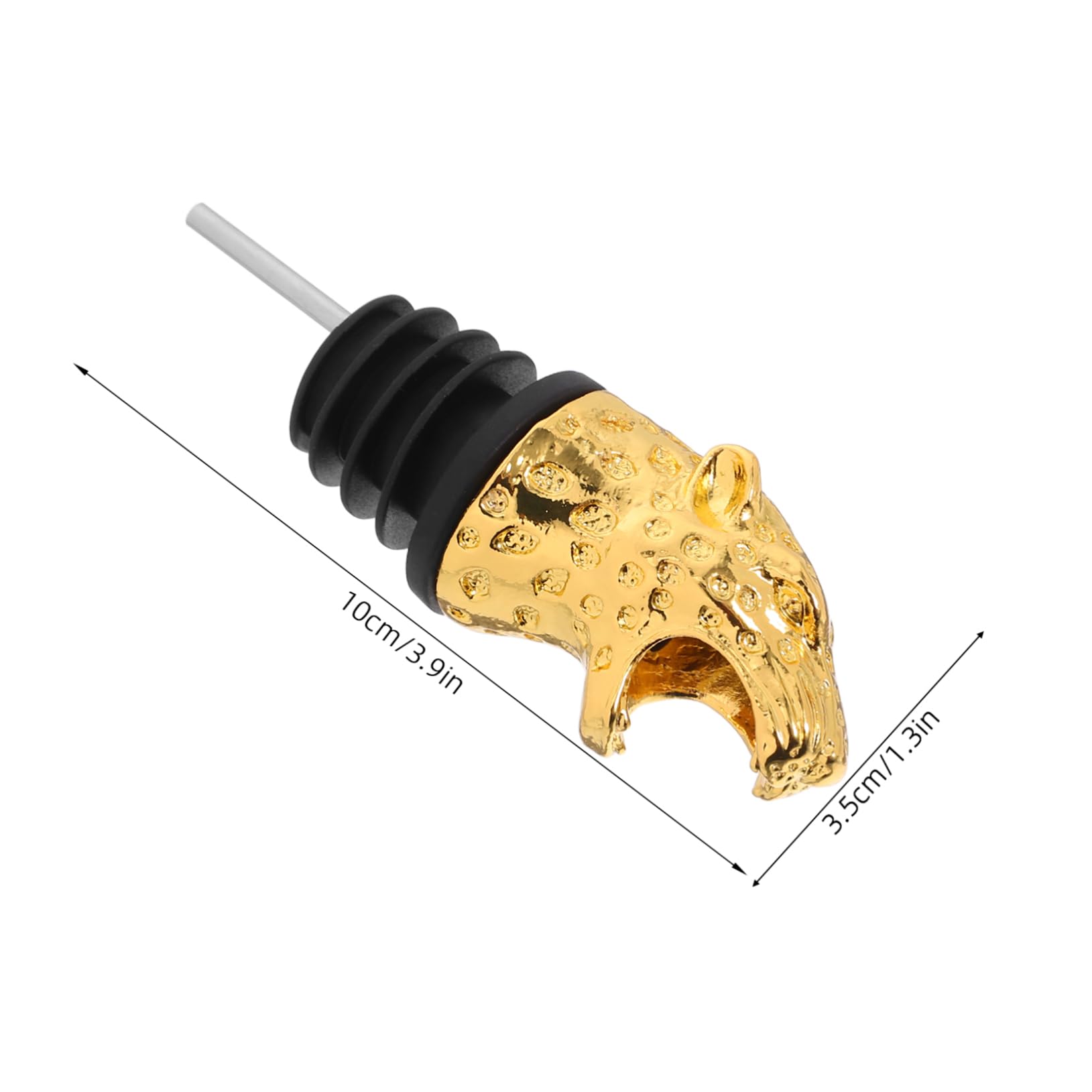 DECHOUS Alloy Leopard Head Shaped Wine Pourer Stopper Golden Decorative Wine Bottle Cap for Home Parties Lightweight and Design for Effortless Pouring and Entertaining