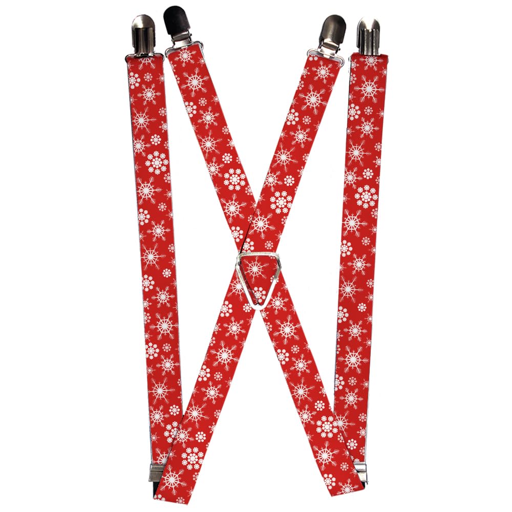 Buckle-Down Men's Buckle-down - Snowflakes Suspenders, Multicolor, One Size UK