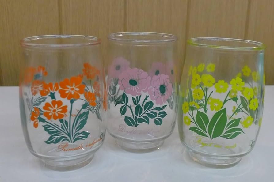 Amazon | ノーブランド品 bb005当時物ワンカップフラワーコップ6