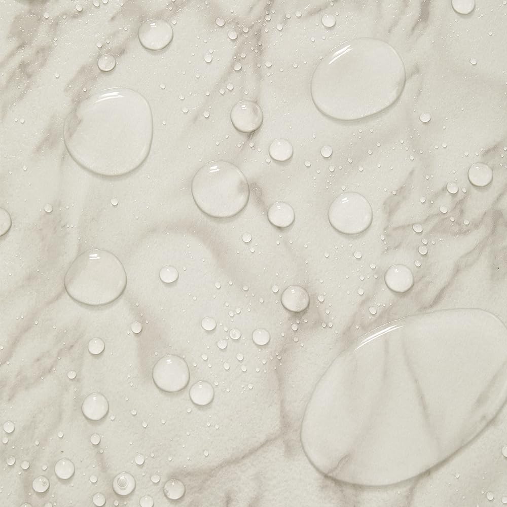 INMOZATA Self Adhesive PVC Sand Texture Floor Tiles,Peel & Stick Planks,30.48×30.48cm 1.2mm Thin Vinyl,DIY Floor Covering,Pale Ash Marble,10Pcs
