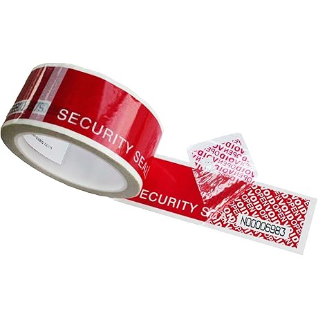 TamperSeals Group Ultra-thick Precut Serial Numbered Red Security Tape