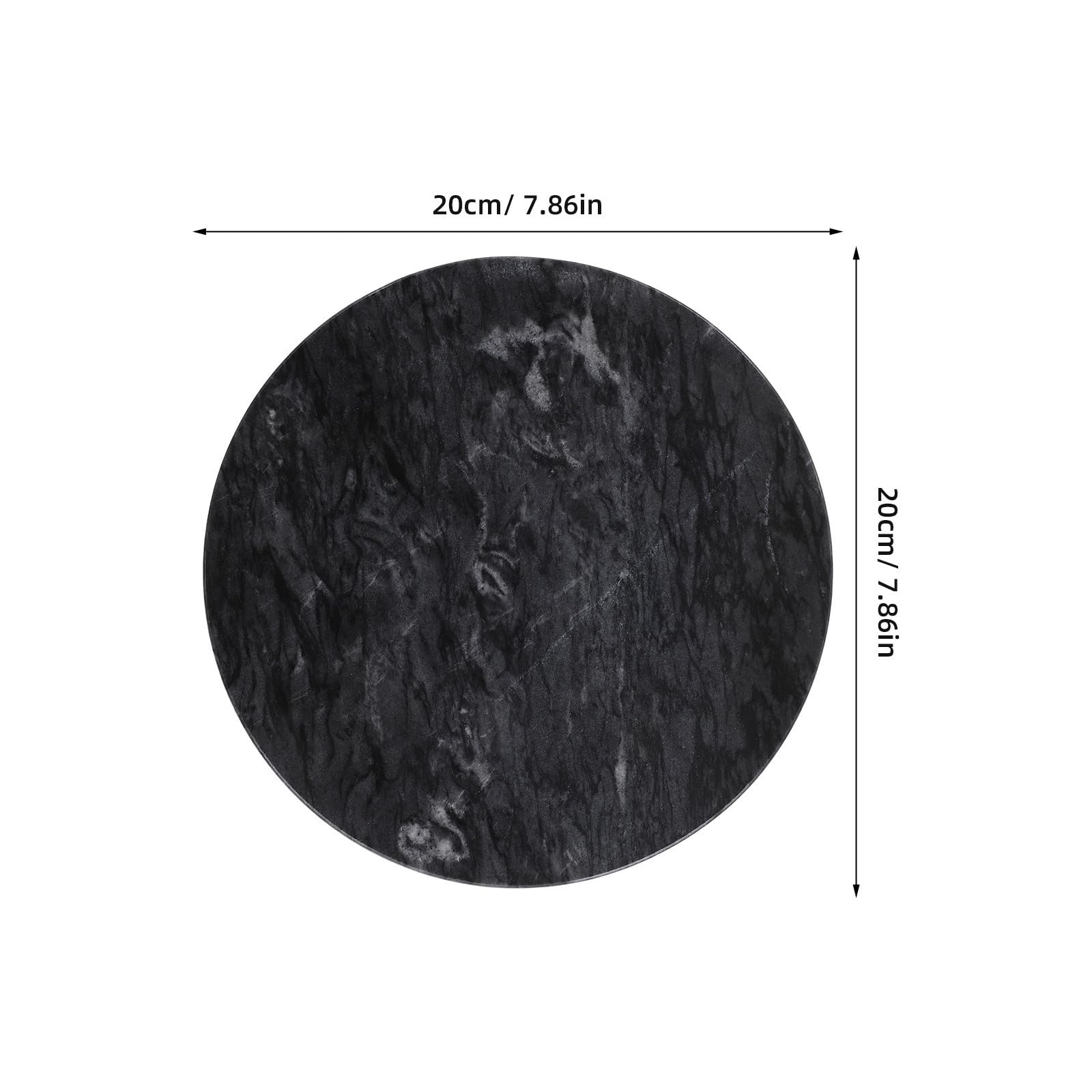 jojofuny Bandeja Antideslizante y Resistente a Derrames Redonda de Mármol Natural Negro Textura Única Adecuado para Servir Desayuno Organizador Elegante