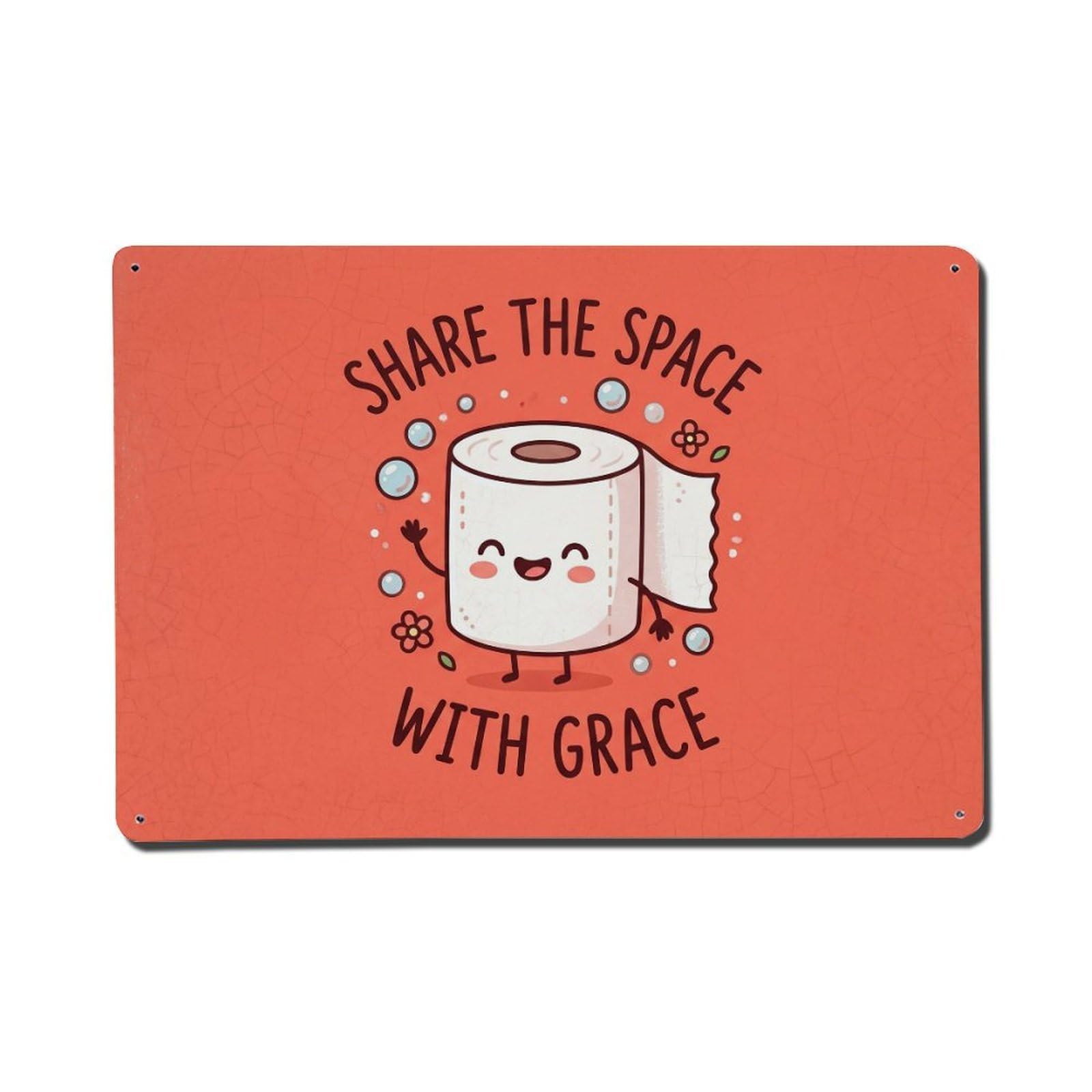 Olhnbad Style Share The Space With Grace Positive Saying Metal Tin Sign