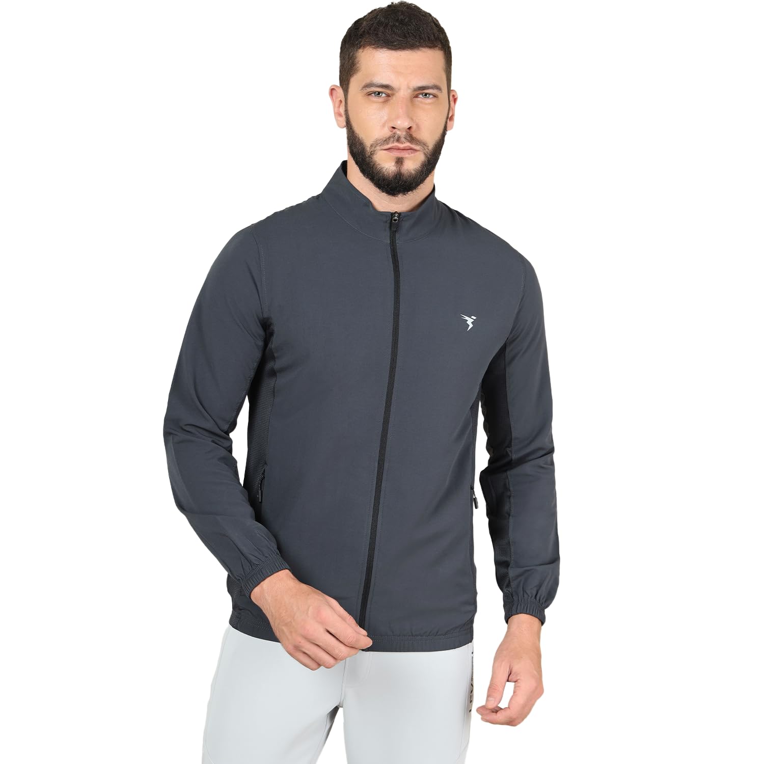Men's Solid Polyester Techno Lite Jacket With SPF50+ And Microbial Properties