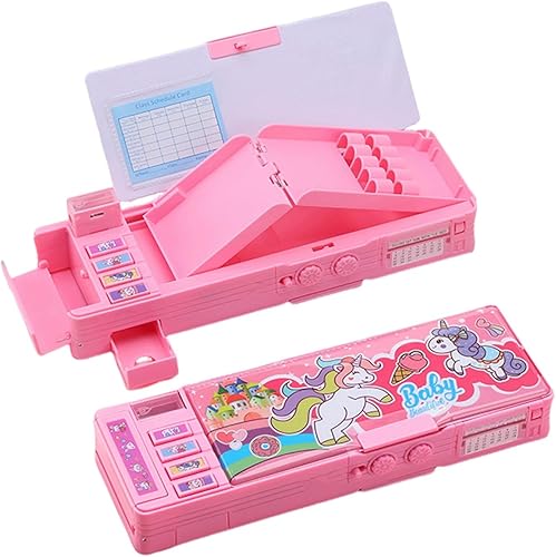 Estuche multifunción desplegable para niños, estuche kawaii para bolígrafos, soporte para lápices para estudiantes de escuela, bonita caja de