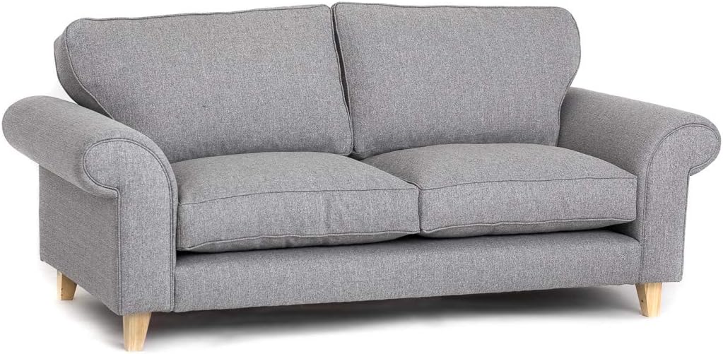 Abakus Direct | Angie 3 Seater, 2 Seater Sofa Settee, Armchair or Love Seat, Cuddle Chair in Light Grey (3 Seater)