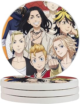Amazon Co Jp 東京卍リベンジャーズ コースター珪藻土コースター速乾 断熱 滑り止め吸水カップマット 茶パッド アニメ 印刷グリーン環境保護コースター 抗菌性 防湿性 洗濯可能コースター サイズ10cm ホーム キッチン