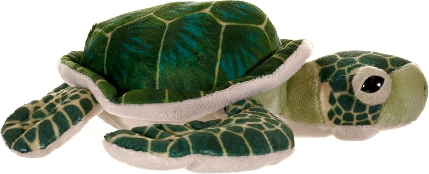 Wild Republic Sea Turtle Plush, Stuffed Animal, Plush Toy, Gifts for Kids, Cuddlekins, Green 8 Inches,Multi