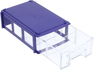 Plastic Drawer Organizer with Multiple Drawers, Blue Storage Bin