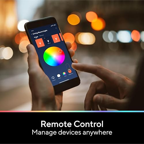 Miniatura 8 de U-tec Bombillas inteligentes, 1100 lúmenes, 90+CRI WiFi Mesh y Bluetooth A19 que cambia de color, 16 millones de bombillas RGB de colores DIY,