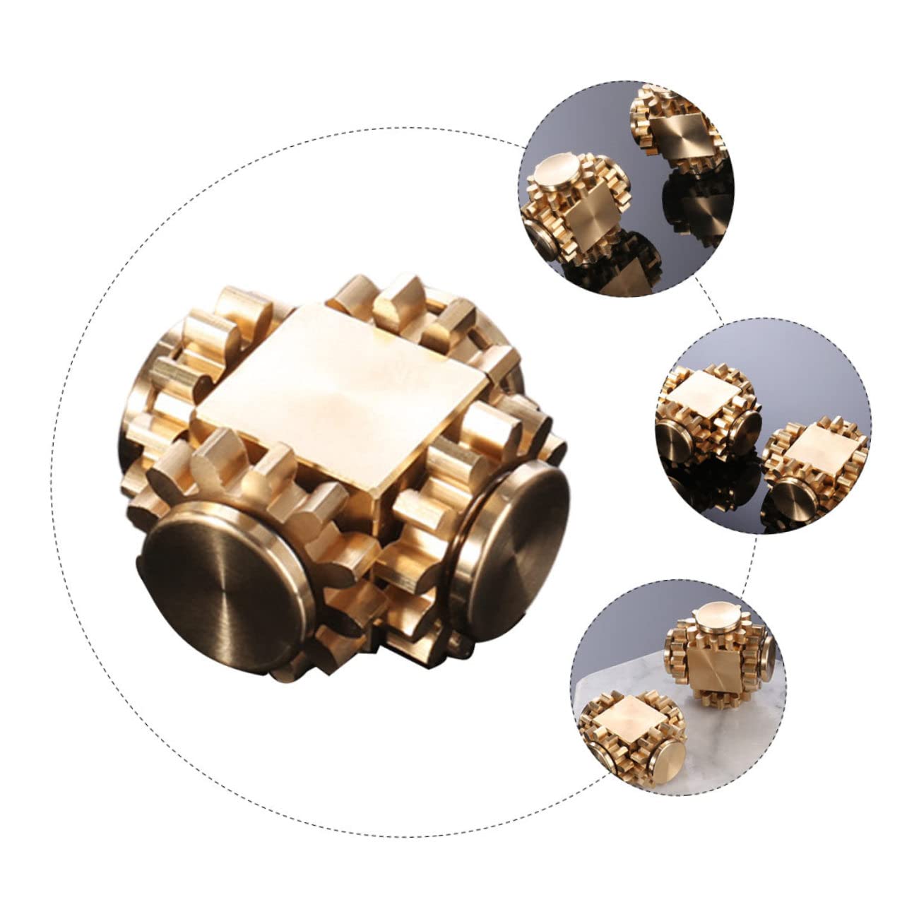 VICASKY Mini Cube à Mécanismes en Laiton pour Décompression et Exercice Cognitif, Jouet Gyroscopique Créatif pour Garçon et Filles et Adultes, Présent