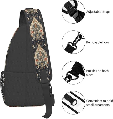 Miniatura 3 de Small Crossbody Bags for Women Men - Vintage Boho Pattern Print Adjustable Shoulder Bag Fanny Packs Belt Sling Bag Crossbody Purses Backpack for