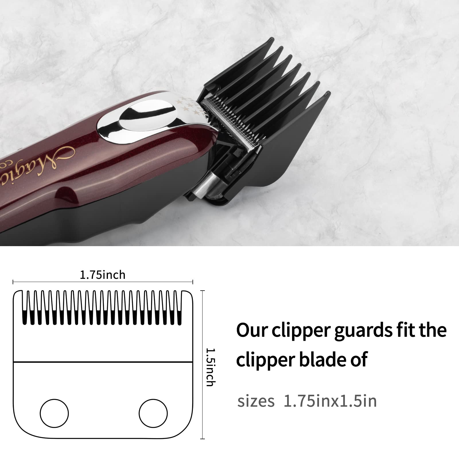 YINKE Trimmer Aufsätze Aufsteckkamm Set für Wahl Haarschneidemaschine Magic Clip Trimmer Rasierer, 10 Schnittlängen sind 1.5mm, 3mm, 4.5mm, 6mm, 10mm, 13mm, 16mm, 19mm, 22mm,25mm(10PC)