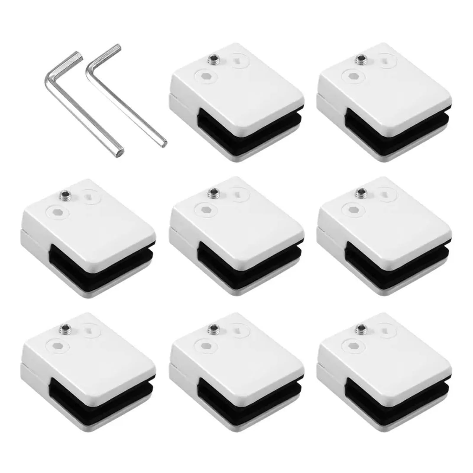 Alnaeson One Color 6Pcs Square Glass Clamps Stainless Steel 304 Clip For 8-10Mm Glass