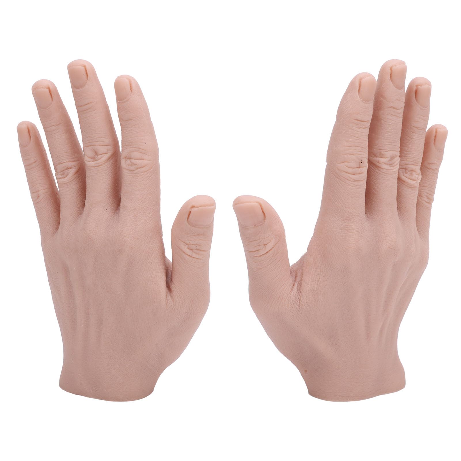 Realistico Silicone Mano Maschile Modello Morbido Flessibile Riutilizzabile Manichino Realistico per Esposizione di Gioielli Pratica di Pittura Puntelli di Film Coppia 18x11 cm