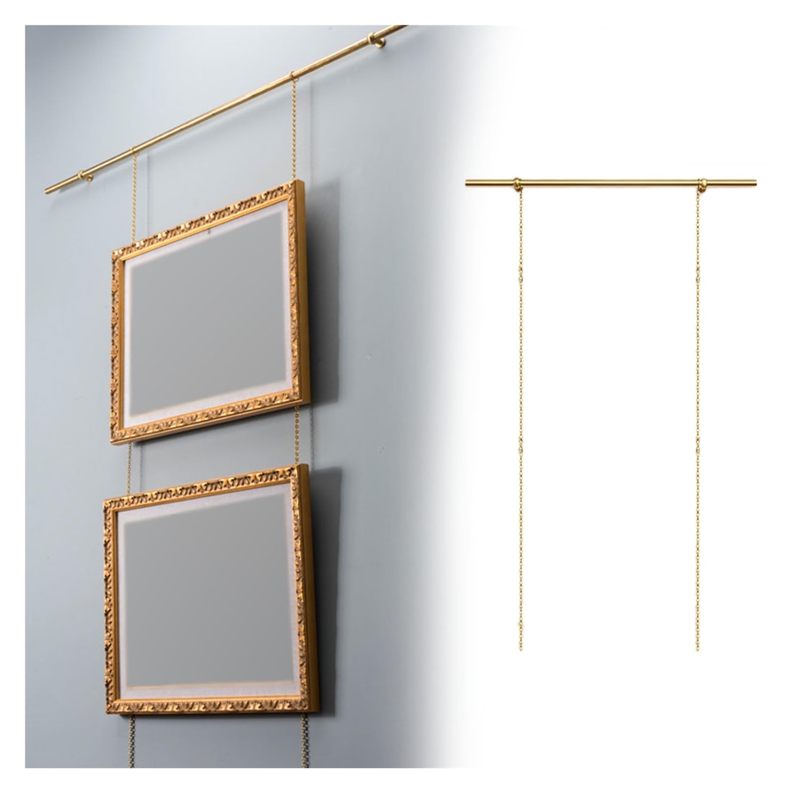 Sistema de riel para colgar fotos de hierro forjado retro con kit de decoración interior