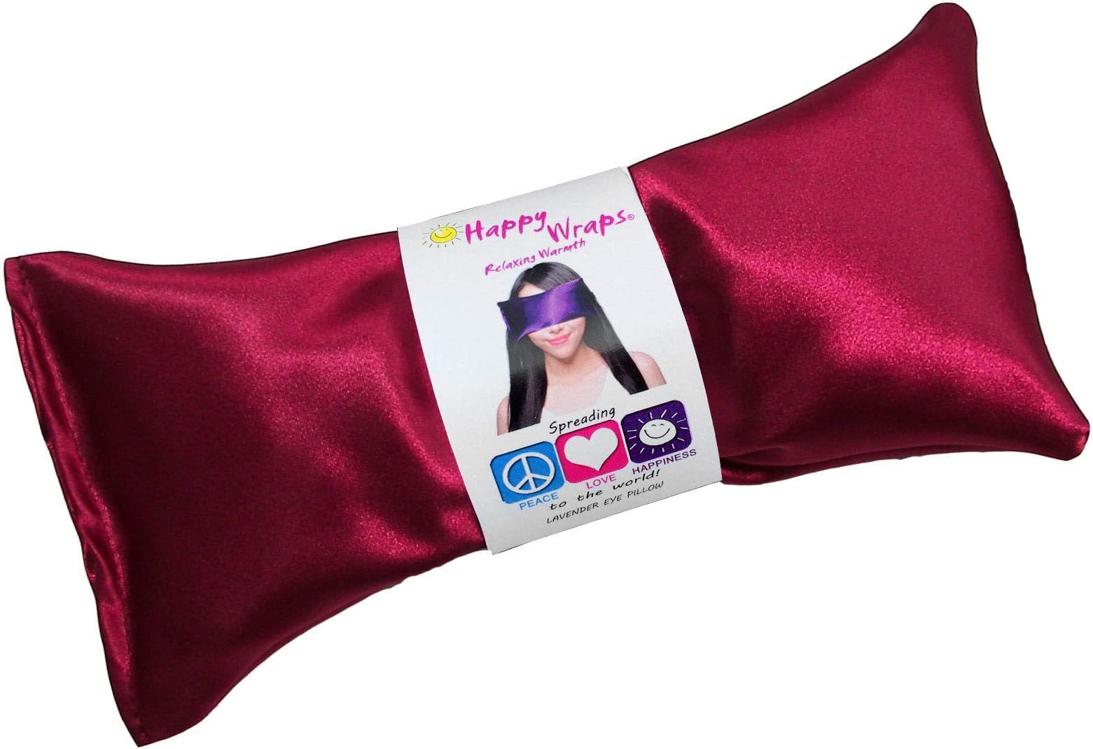 Lavender Eye Pillow - Hot Cold Weighted Eye Pillows for Relaxation, Sleep, Stress, Migraine Relief, Yoga - Aromatherapy Gifts for Women, Birthday, Teachers, Made in USA by Happy Wraps - Ruby