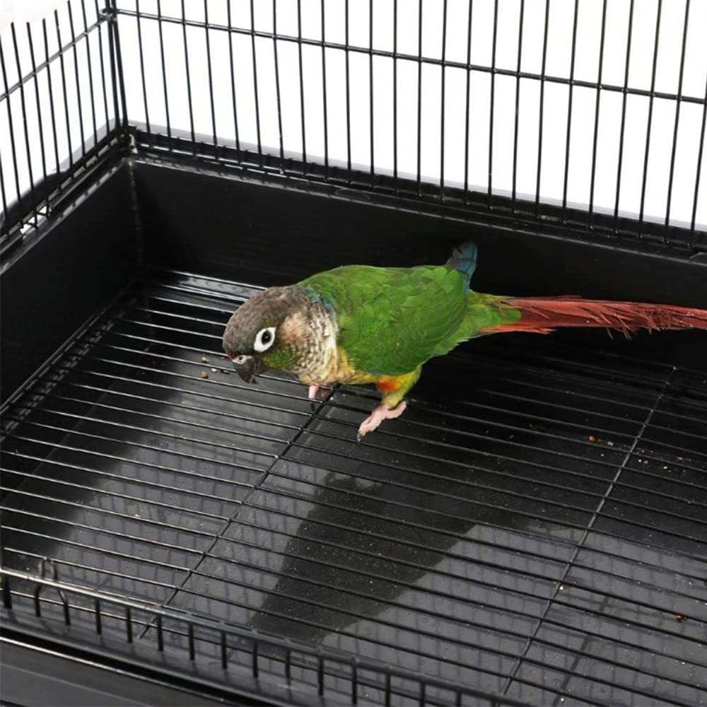 Käfig, Lieferung mit Zubehör und Halterung, Vogelkäfig, Vogelkäfig, tragbar, Dach zum Öffnen, Design für Wellensittiche, Nymphensittiche, Kanarienvögel, mit abnehmbarem Ständer, 46 x 35,5 x 158,5 cm