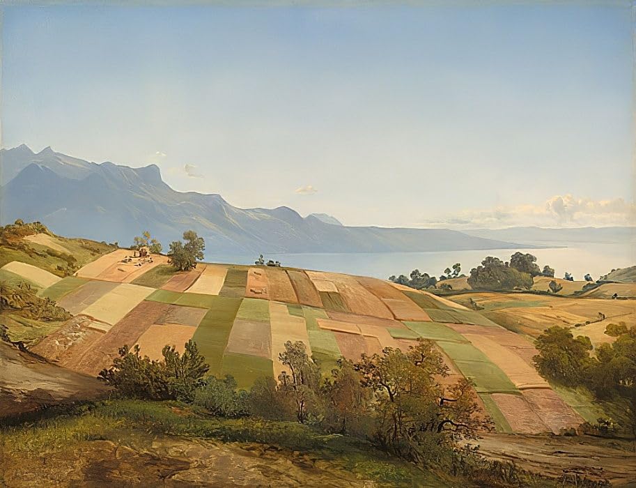 Toile Schweizer Landschaft d'Alexandre Calame - Tableau d'Art 60x90cm