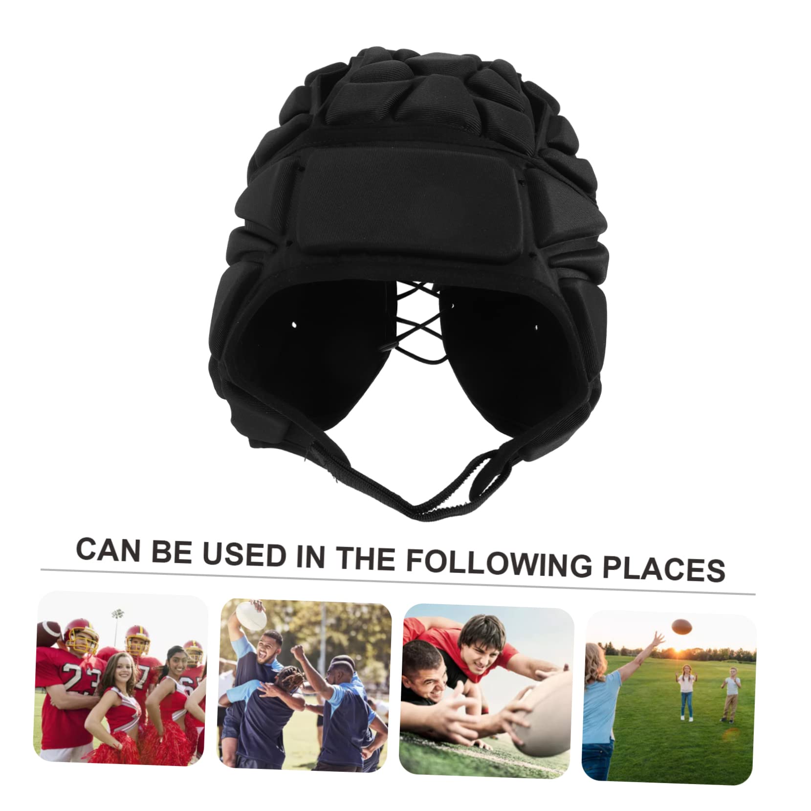 BESPORTBLE Funda Casco Rugby Casco De Rugby De Fútbol Suave Gorra De o De Portero o Acolchado o De Patinaje Cómodo o De Futbol os De Beisbol Esponja Black