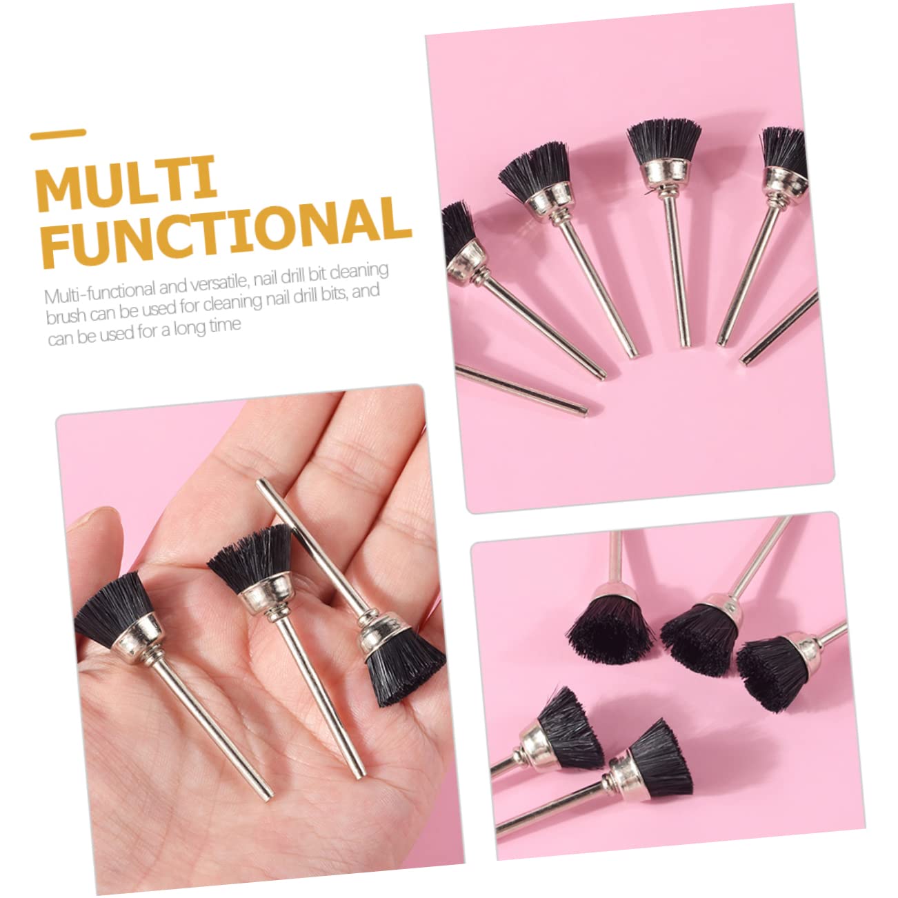 32pcs Nail Drill Bit Cleaning Brushes Professional Nail Salon Supplies for Gel Removal Durable and Portable Design for Diy