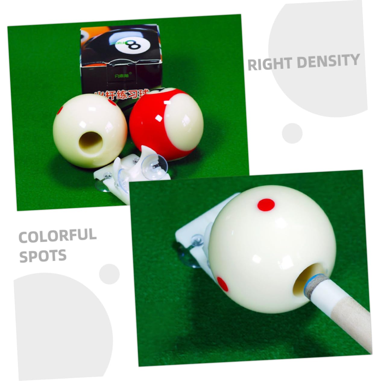 Happyyami 1 Set Billiard Training Pool Snooker Set Professional Pool Anti-wear Material Billiard