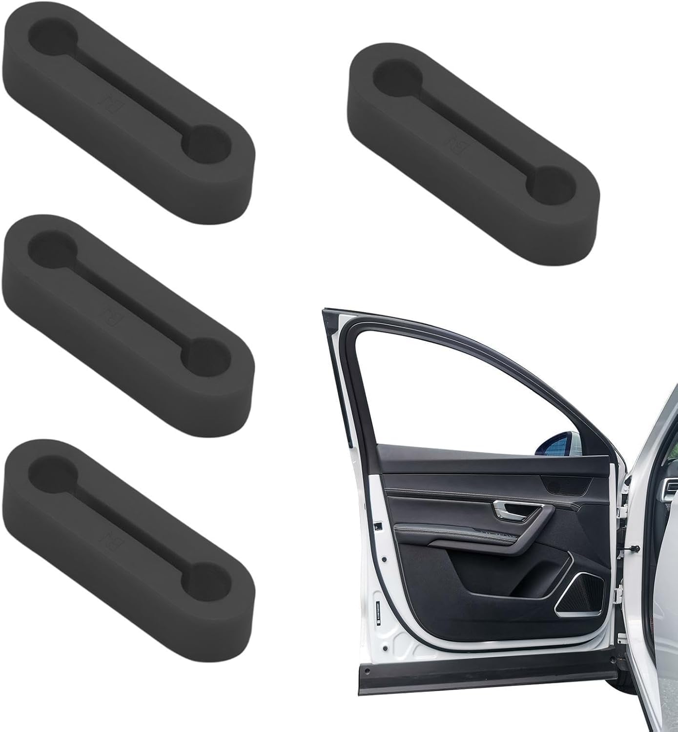 VAPORVERSE 4 Pcs Car Door Lock Cover for Cupra Leon Sportstourer KL, Premium Flexible Black Auto Door Striker Protector and Noise Reduction Vehicle Latch Silicone Cap