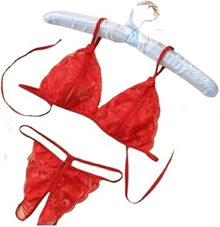 Hanady Women Sexy Lingerie Underwear Set - One Size - Lace Fabric - Red
