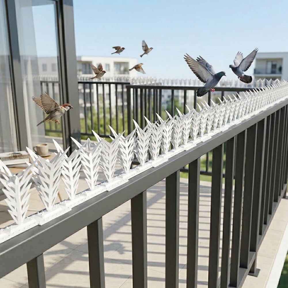 PikArt Bird Spikes for Pigeons (Pack of 1) Plastic Anti Bird Spikes for Wall, Fence, Roof, Balcony & Window Ledge | Bird Deterrent (White) | Long-Lasting Outdoor Protection,-image-13