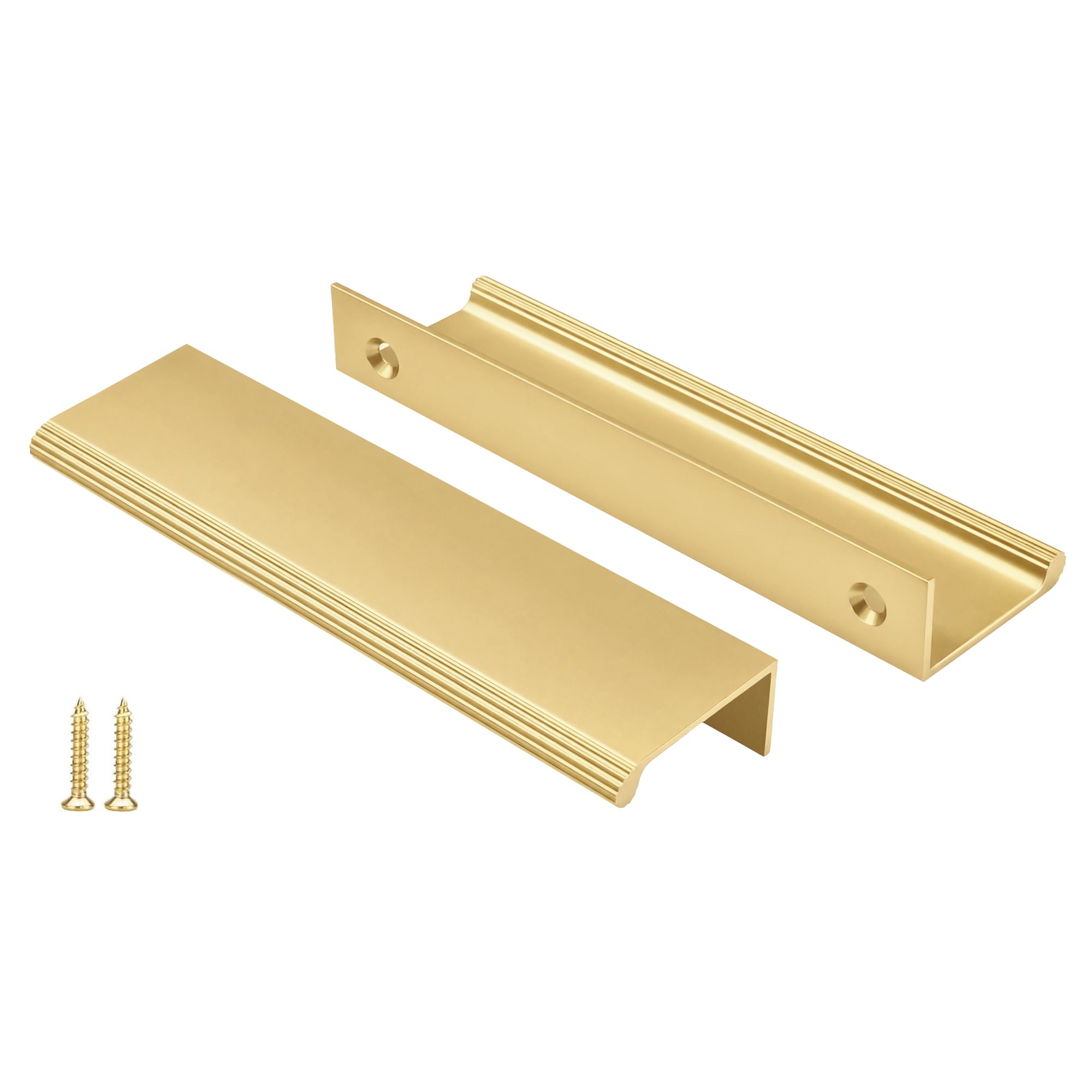 Peaha 10 Pack 4" Gold Cabinet Handles Finger Pulls for Cabinets