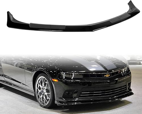 Miniatura 8 de Kit de 3 bordes para parachoques delantero compatible con Chevy Camaro SS Z28 V8 2014-2015, alerón de protección con moldura divisora estilo STP
